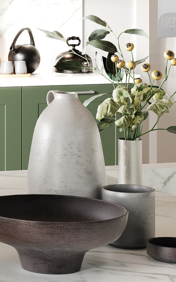 Keuken in olijfgroen RAL 6003