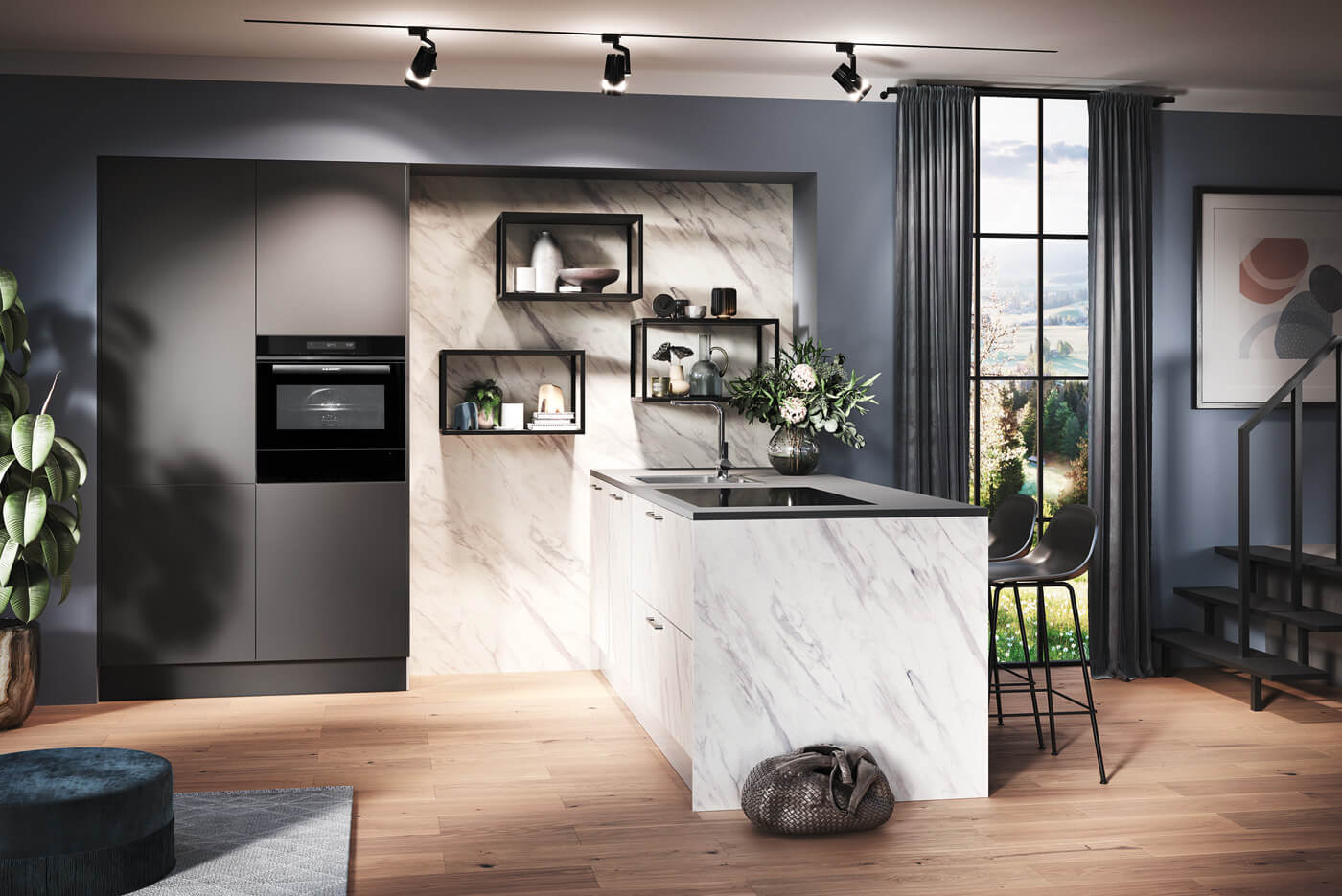 Keuken Merkur met Carrara-look